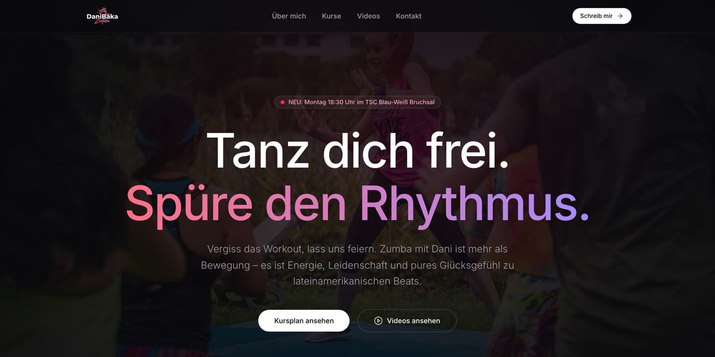 Hero der Website Daniela Baka